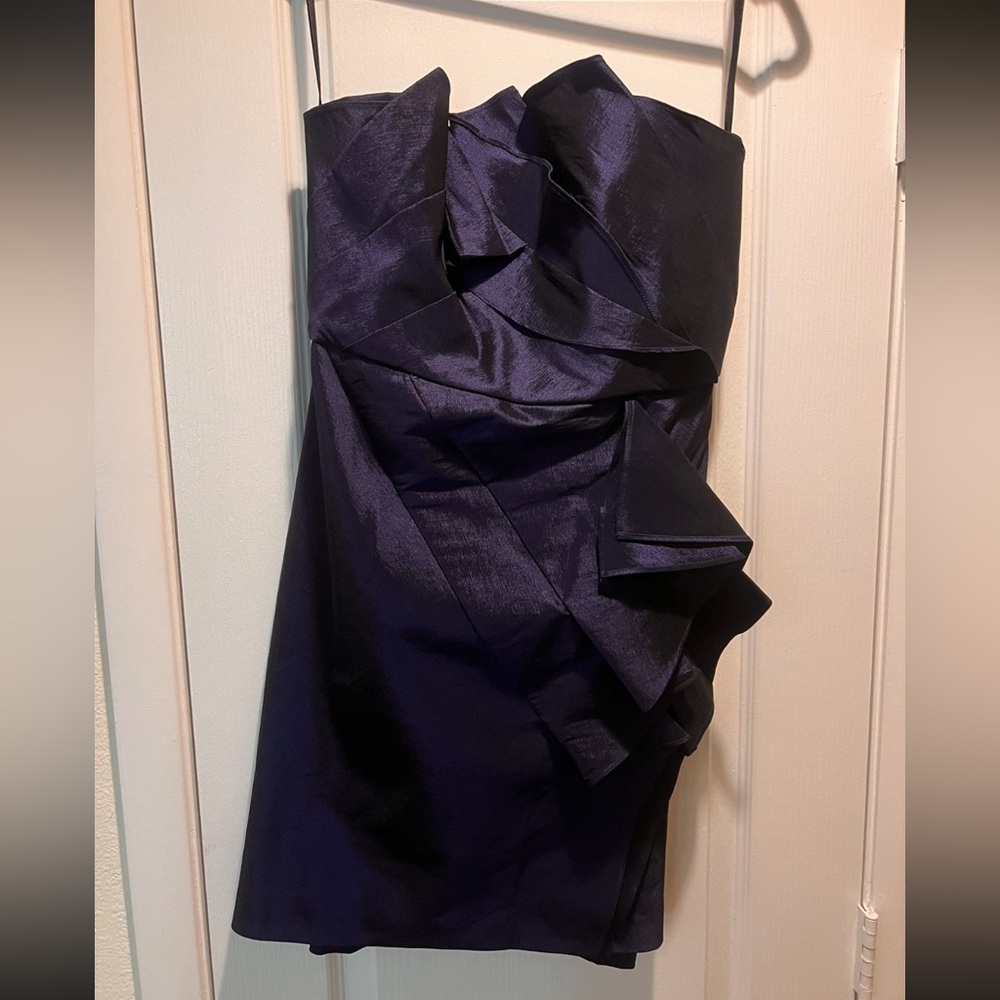 Max & Cleo Elegant Purple Strapless Dress - Size 8